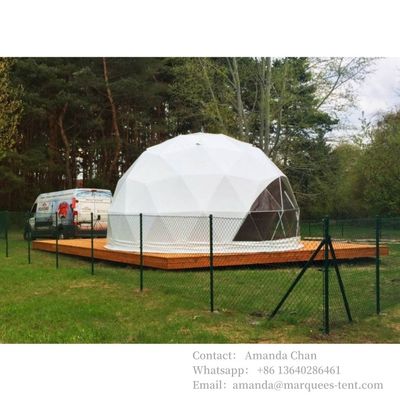Aanvaard aangepast logo Hotel Dome Huis Glamping Geodetische Dome Tent Met PVC dakbedekking