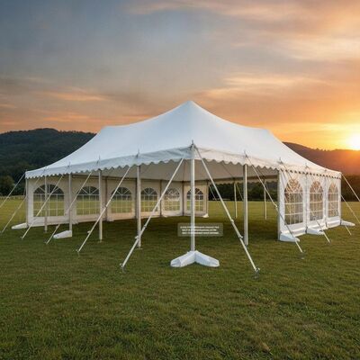 Extra dikke 950 gsm PVC heavy-duty partytent met 6061-T6 aluminium frame en 85 km/u windbestendigheid