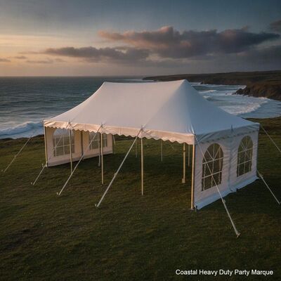 Coastal Heavy Duty Party Marquee Tent met Marine Grade 6061-T6 Aluminium Alloy Frame en 850gsm PVC Anti-Mildew behandeld Cover voor 100 km/h Windweerstand
