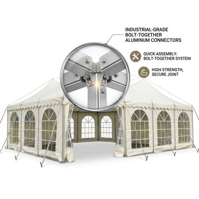 6x6m Premium Hardgeperste Aluminiumlegering 6061/T6 Party Marquee Tent Full Sidewall Kit Outdoor Event Shelter