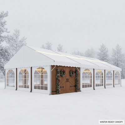 Kerstmarkt Festival Feesttent Tent Winterklaar Geïsoleerd Sneeuwbelasting Gewaardeerde Europese stijl Luifelstructuur