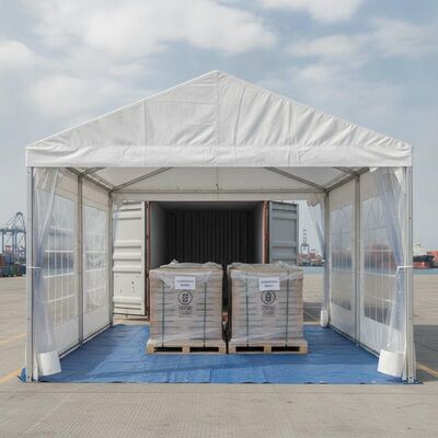 Exportklasse container laden feesttent tent ISPM 15 gegaste palletverpakking Europese verzendklare luifelstructuur