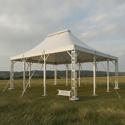 Wind Load 100kmh Tested Party Marquee Tent Heavy Duty Anchored Frame Aluminum Engineering Certified Canopy Structure