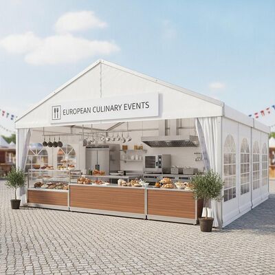 Food Festival Catering Service Feesttent Tent Commerciële Keuken Klaar voor Europese culinaire evenementen Leverancier Luifelstructuur