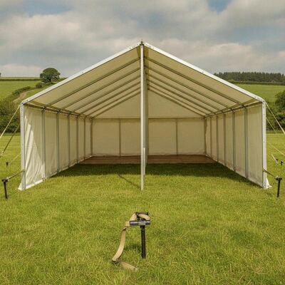 Zwaar uitgevoerde winddichte feesttent Tent versterkt aluminium frame Stormankerset UK Outdoor-evenementen