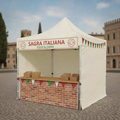 Draagbare pop-up opvouwbare feesttenttent Aluminium snelle installatie Italiaanse Sagra Food Festival marktkraamluifel