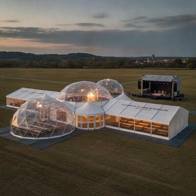 Clearspan Aluminium Party Marquee Tent Modulair Interconnectable Frame voor Belgische Festivals Muziekevenementen Bierfestivals