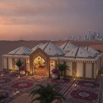 Premium Ramadan Iftar Eid Celebration Party Marquee Tent Large Capacity Islamic Design for UAE Family Gatherings