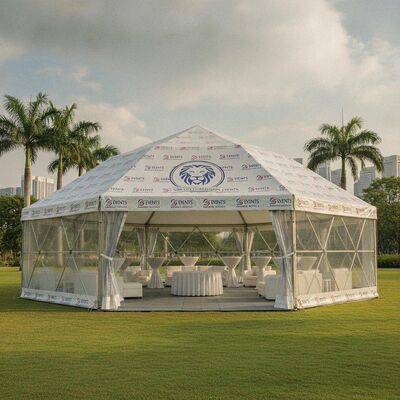 Custom Branded Party Marquee Tent OEM Logo Print Singapore Event Verhuur Canopy Promotionel Shelter