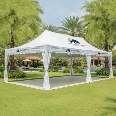 Custom Branded Party Marquee Tent OEM Logo Print Thailand Hospitality Event Verhuur Canopy Promotionele