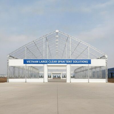 Vietnam Grote doorzichtige industriële feesttent Hall Aluminium Truss Frame Warehouse Event Storage Shelter