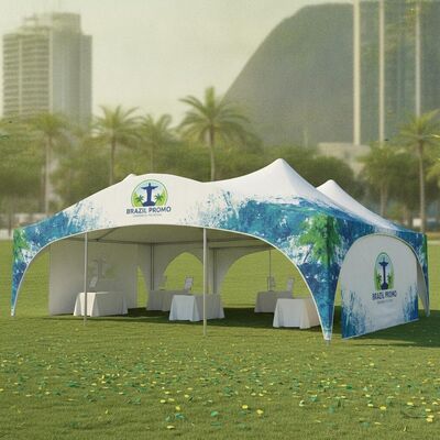 Op maat gemaakte feesttenttent Brazilië Promotie-evenement Merkluifel met logo-afdrukservice