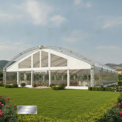 Grote luxe evenementenfeesttent TUV-gecertificeerd dubbellaags PVC-aluminium paviljoen Banket Oezbekistan